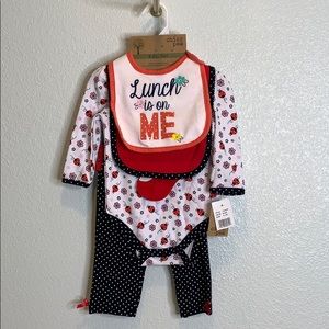 CHICK PEA Baby gift bibs onesie ruffle pants set